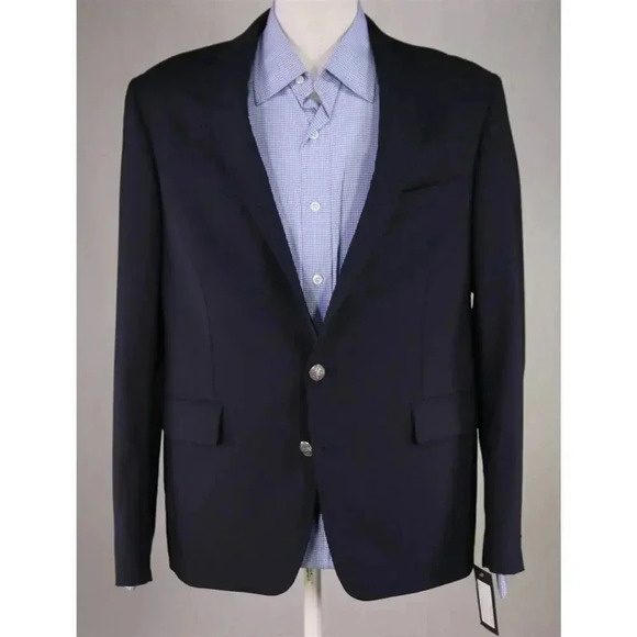 Brooks Brothers Custom Navy w/ Metal Logo Buttons Wool-Mohair Blazer 40R 40S New - Picture 2 of 9